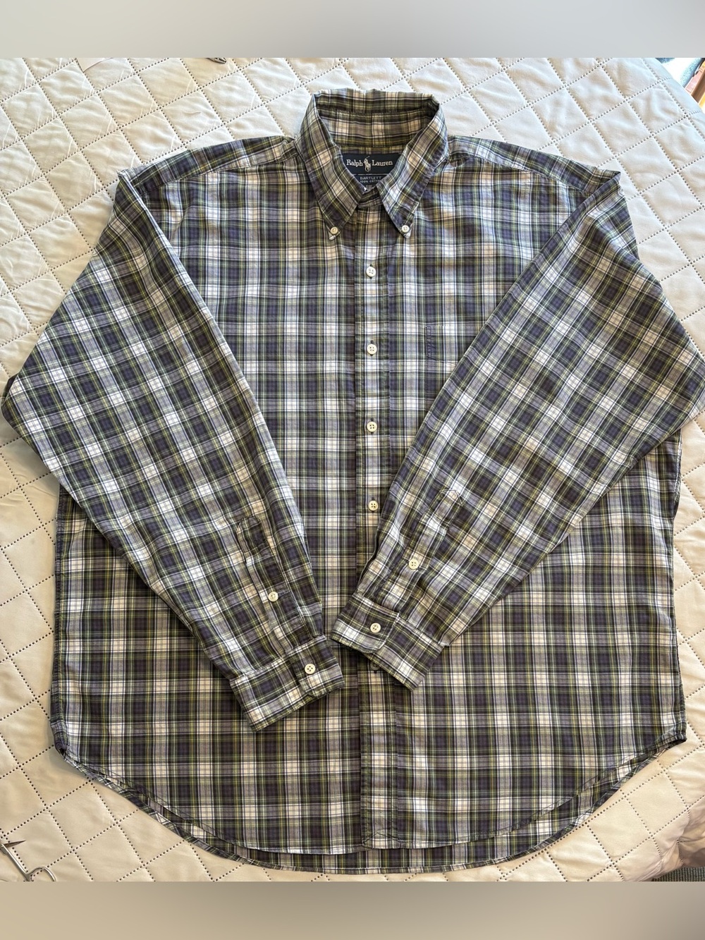 Ralph Lauren Polo blue label, long sleeved plaid button-down shirt. Size XL.